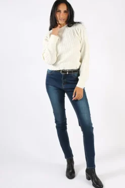 Aggel Cable Knit Jumper In Ivory