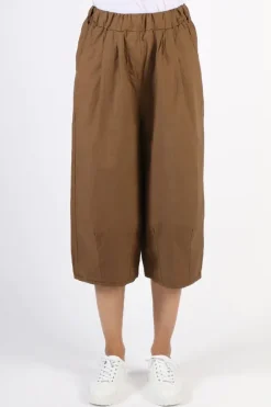Amici Wide Leg Culotte Pants In Bark.