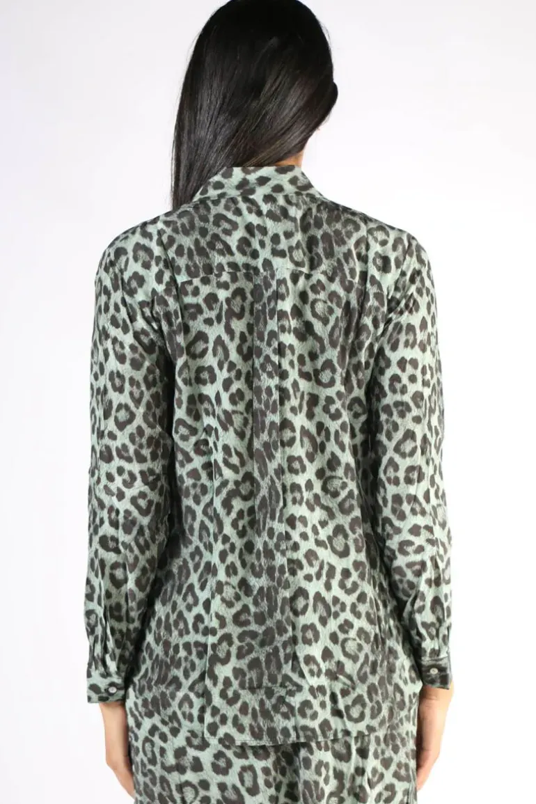 Animal Print Shirt In Green By Jump