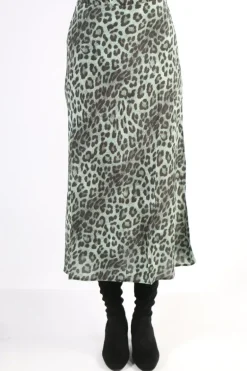 Animal Print Skirt In Green By Jump