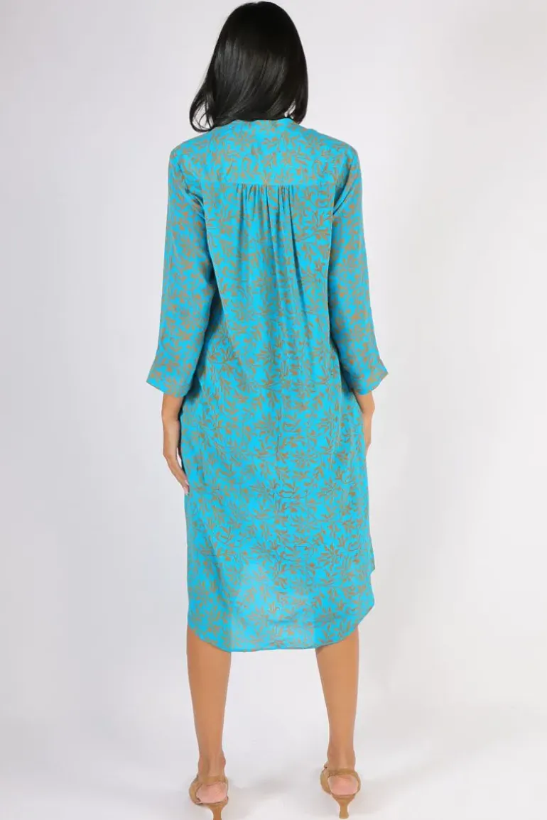 Anumpamaa Roma Vine Dress In Aqua
