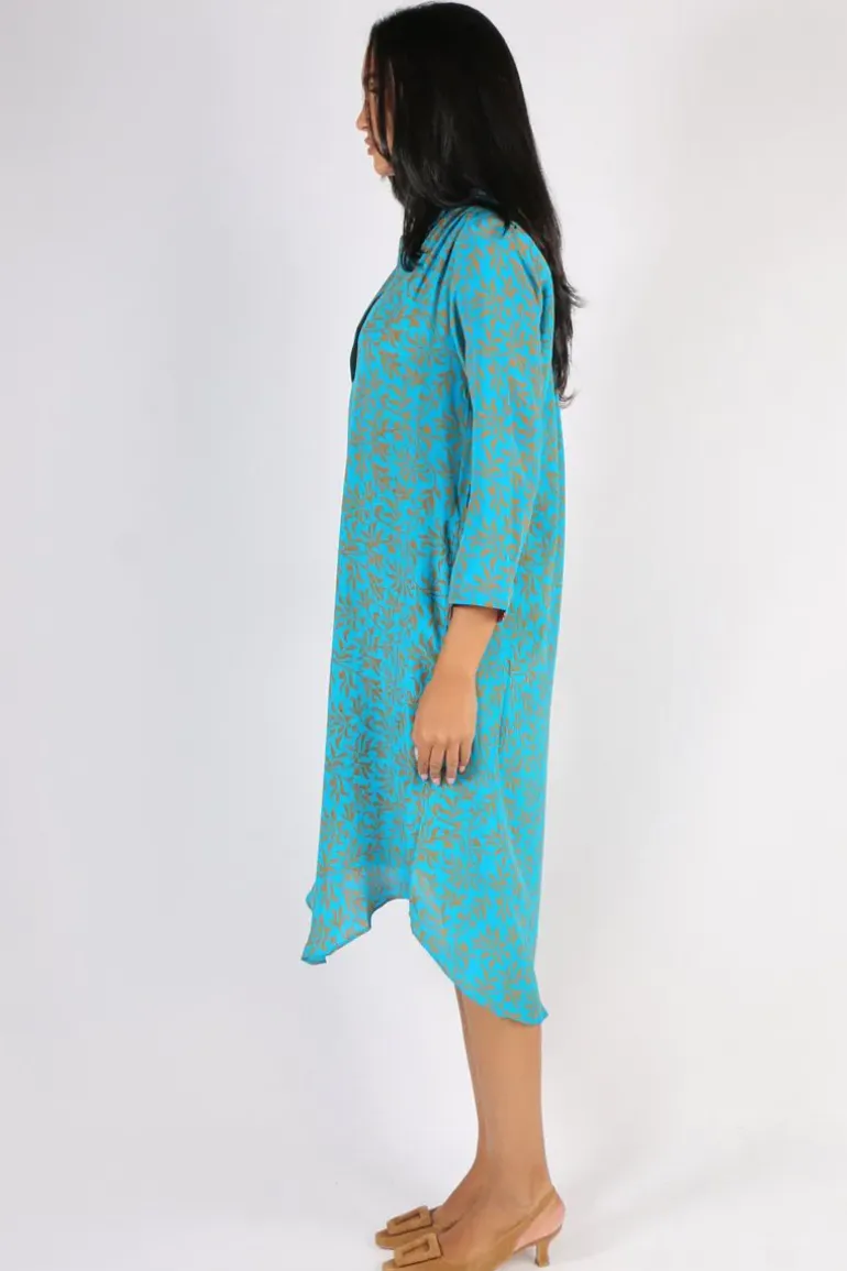 Anumpamaa Roma Vine Dress In Aqua