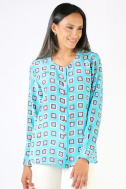 Anupamaa Agni Check Shirt In Aqua