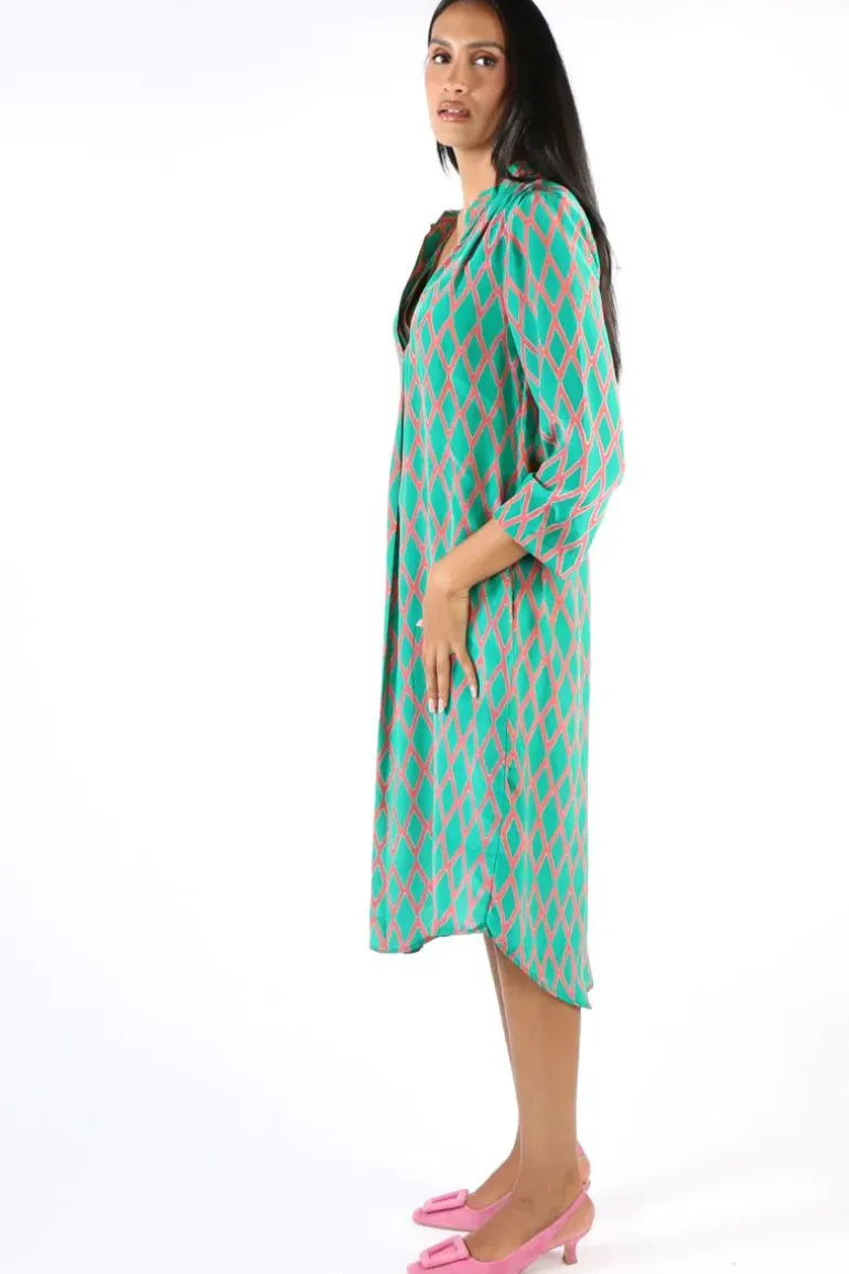 Anupamaa Harlequin Roma Dress In Green