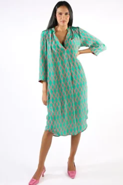 Anupamaa Harlequin Roma Dress In Green