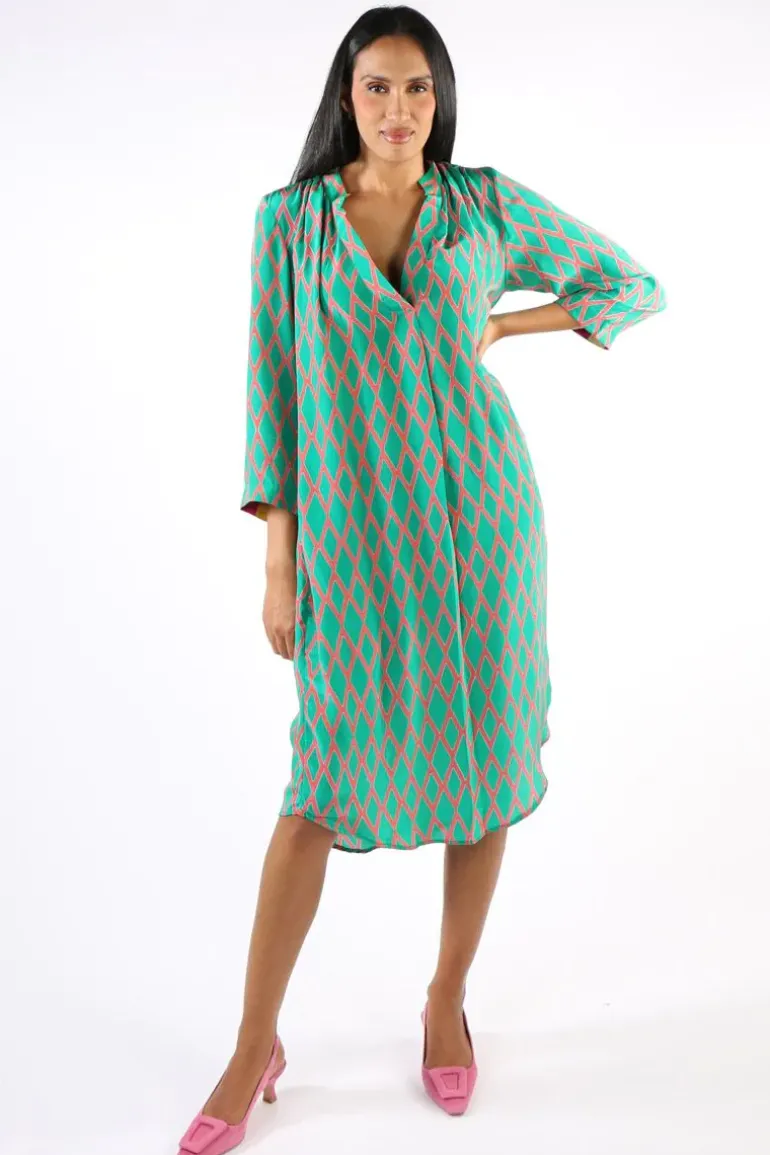 Anupamaa Harlequin Roma Dress In Green
