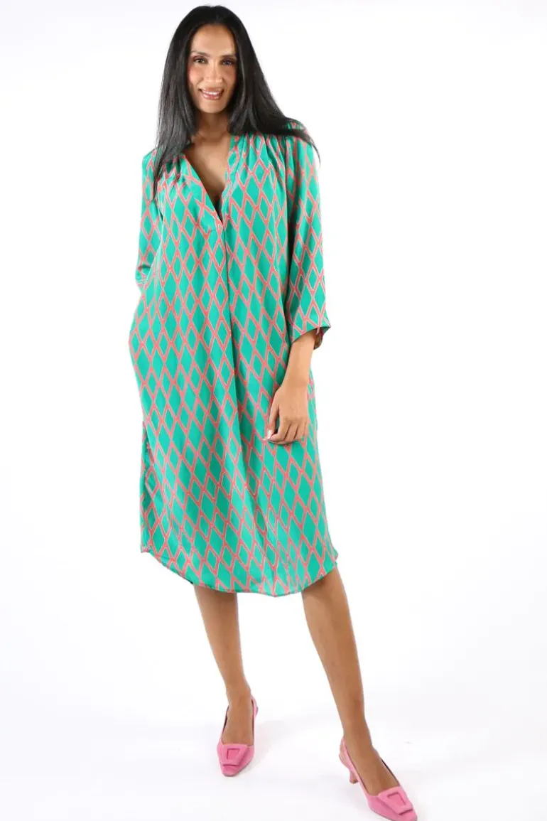 Anupamaa Harlequin Roma Dress In Green
