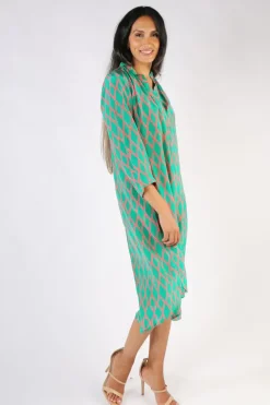 Anupamaa Harlequin Roma Dress In Green