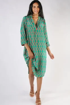 Anupamaa Harlequin Roma Dress In Green