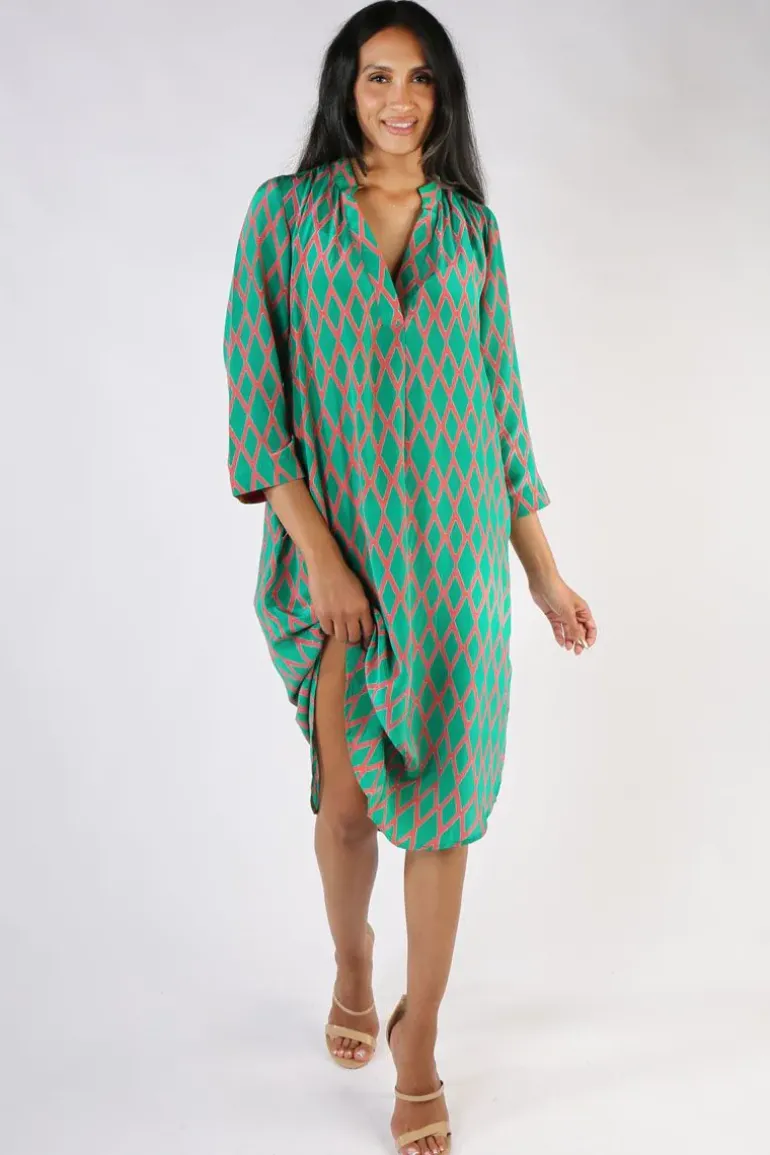 Anupamaa Harlequin Roma Dress In Green