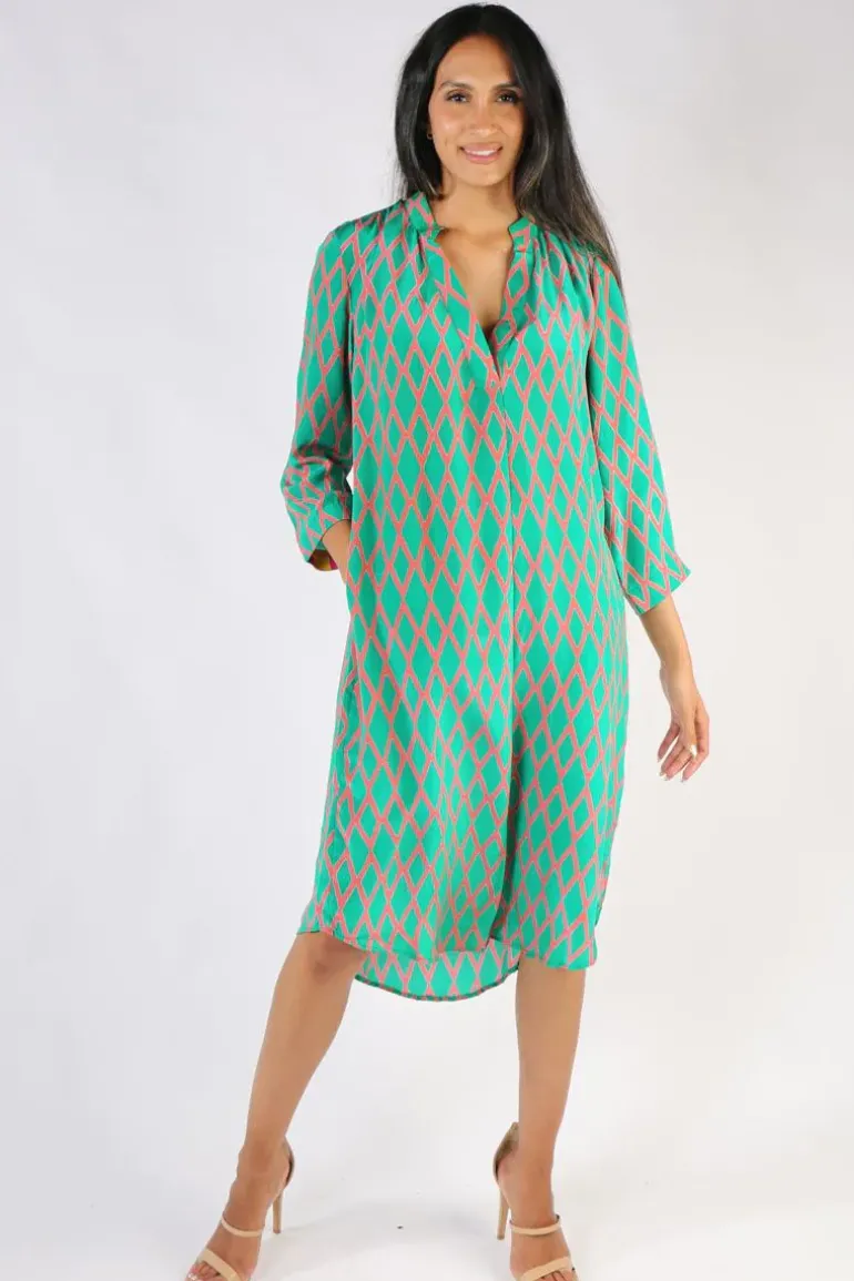 Anupamaa Harlequin Roma Dress In Green