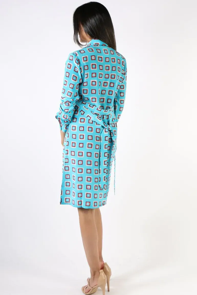 Anupamaa Mens Check Shirt Dress In Aqua