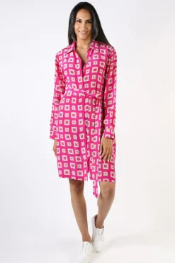 Anupamaa Mens Check Shirt Dress In Pink