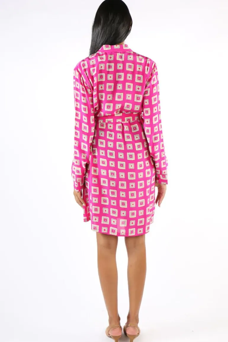 Anupamaa Mens Check Shirt Dress In Pink