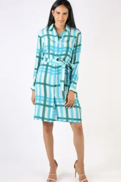 Anupamaa Mens Plaid Shirt Dress In Teal