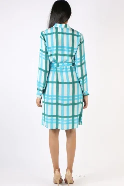 Anupamaa Mens Plaid Shirt Dress In Teal