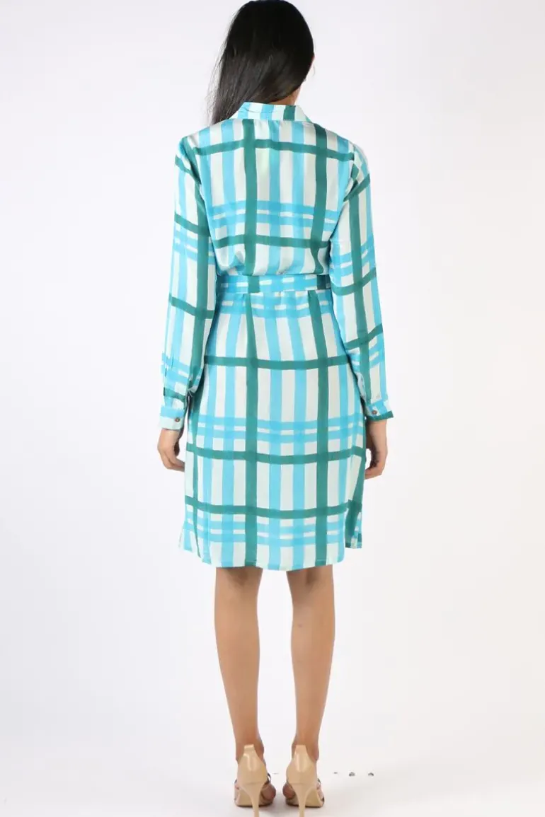 Anupamaa Mens Plaid Shirt Dress In Teal