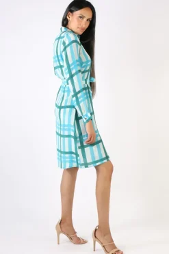 Anupamaa Mens Plaid Shirt Dress In Teal