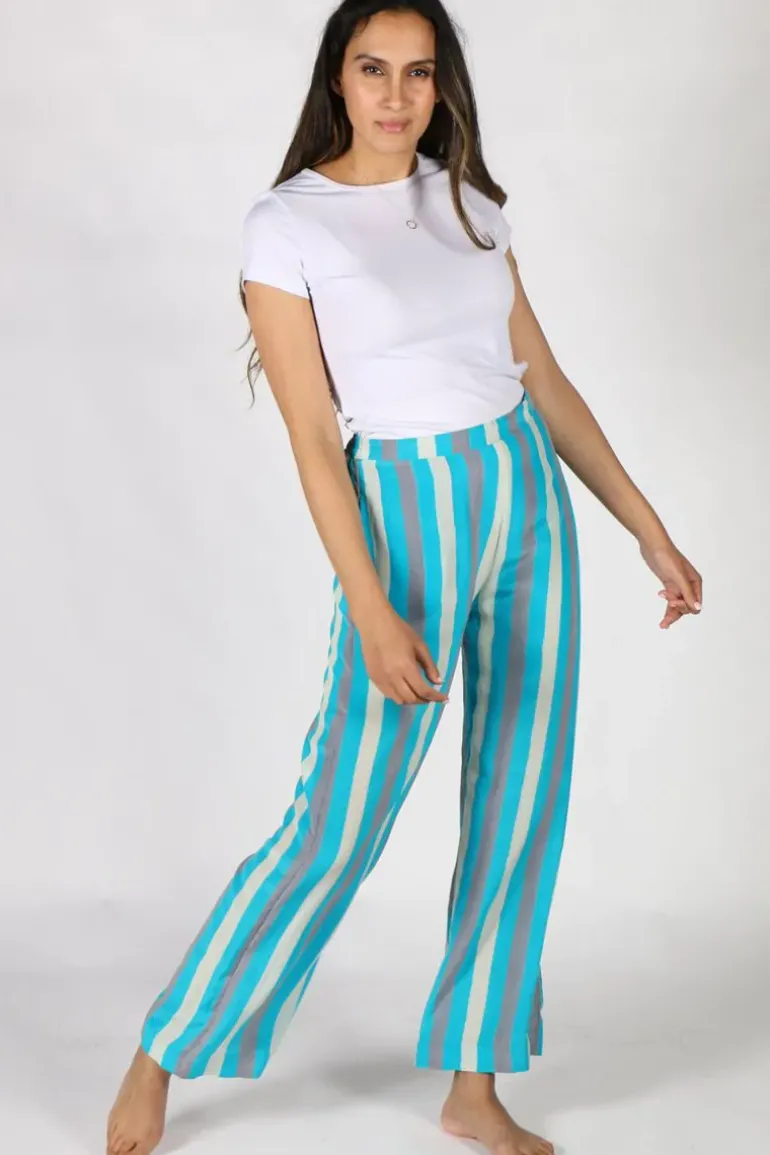 Anupamaa Palazzo Stripe Pant In Aqua