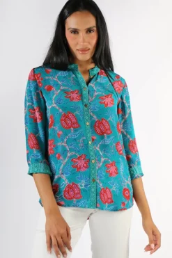 Anupamaa Panama Bouquet Top In Steel