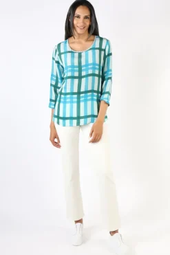 Anupamaa Plaid Sarine Top In Teal