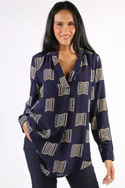 Anupamaa Roma Block Shirt In Navy