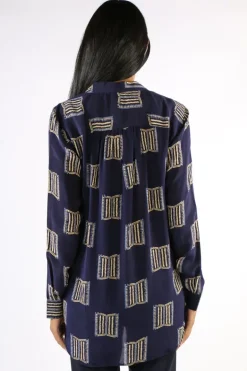 Anupamaa Roma Block Shirt In Navy