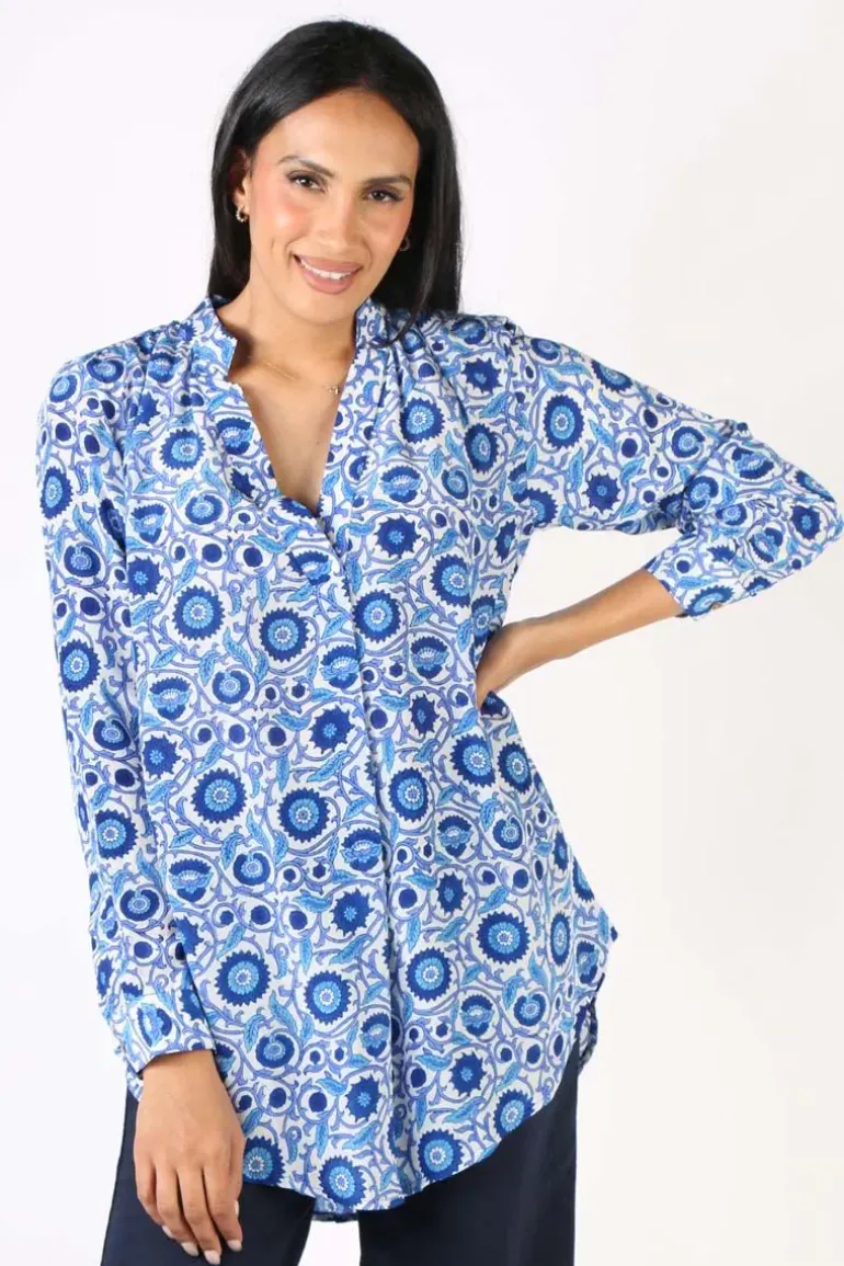 Anupamaa Roma Pala Shirt In Cobalt