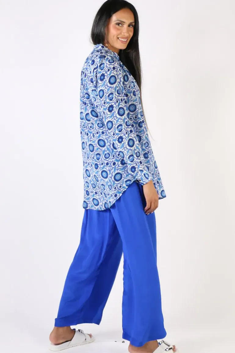 Anupamaa Roma Pala Shirt In Cobalt