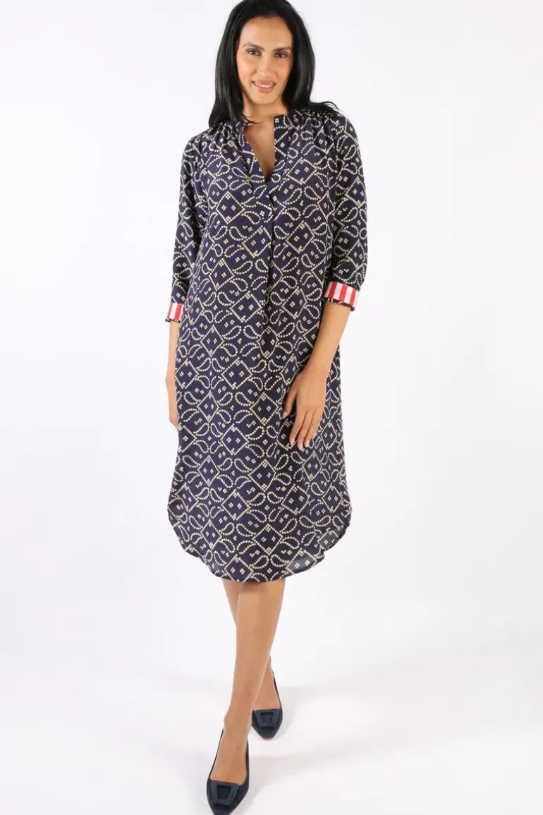 Anupamaa Roma Vine Dress In Navy