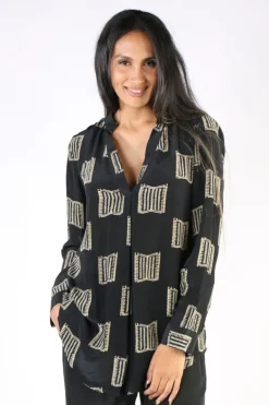 Anupamaa Rome Block Shirt In Black