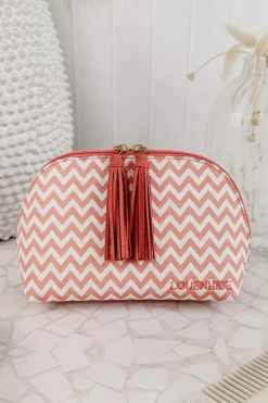 Baby Audrey Chevron Make Up Bag In Peach
