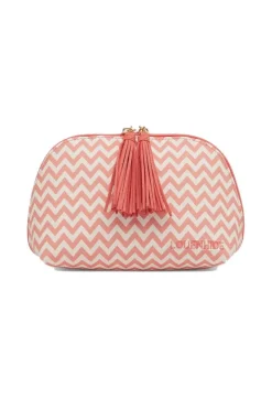 Baby Audrey Chevron Make Up Bag In Peach