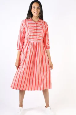 Bagruu Brunei Candy Stripe Dress In Red