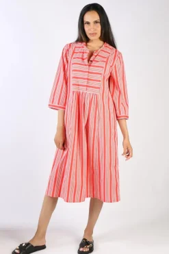 Bagruu Brunei Candy Stripe Dress In Red