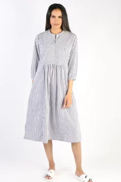 Bagruu Brunei Single Stripe Dress In Navy