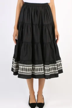 Bagruu Diwali Border Print Skirt In Black