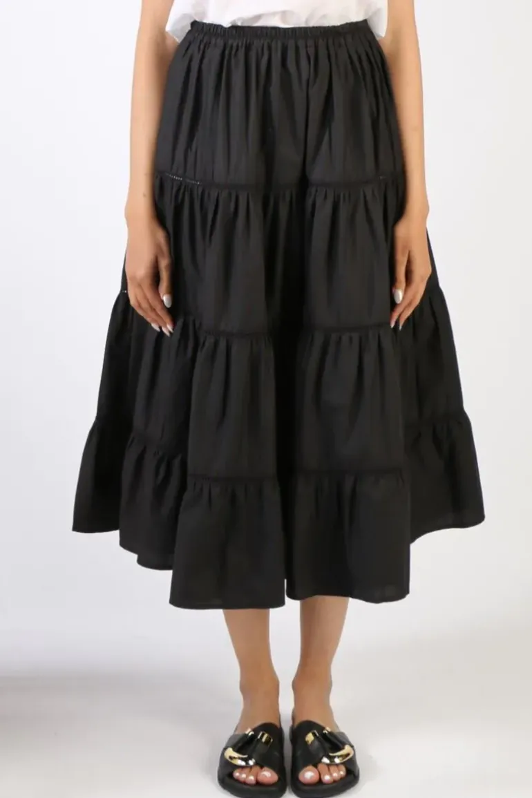 Bagruu Diwali Lace Skirt In Black