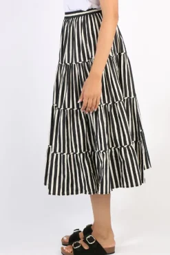 Bagruu Diwali Stripe Skirt In Black