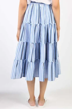 Bagruu Diwali Surf Stripe Skirt In Blue
