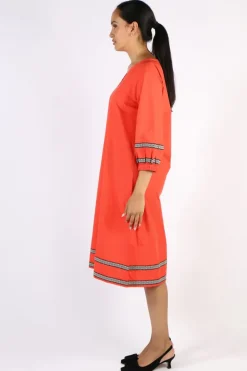 Bagruu Elena Twill Short Dress In Poppy