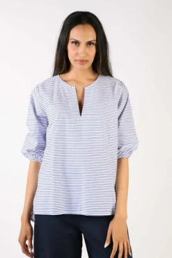 Bagruu Elka Classic Stripe Top In Blue