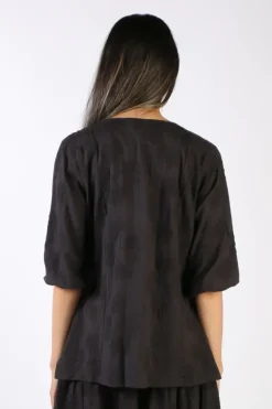Bagruu Elka Embroidered Top In Black