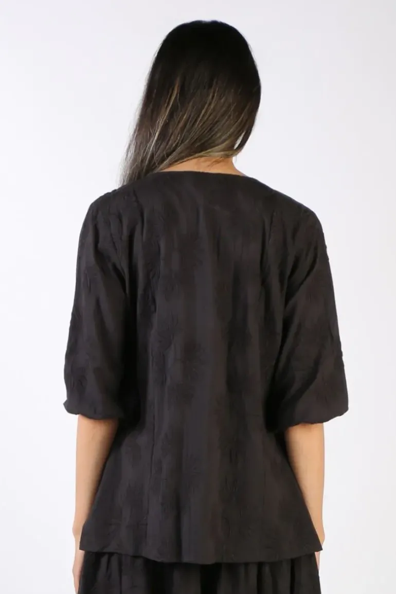 Bagruu Elka Embroidered Top In Black