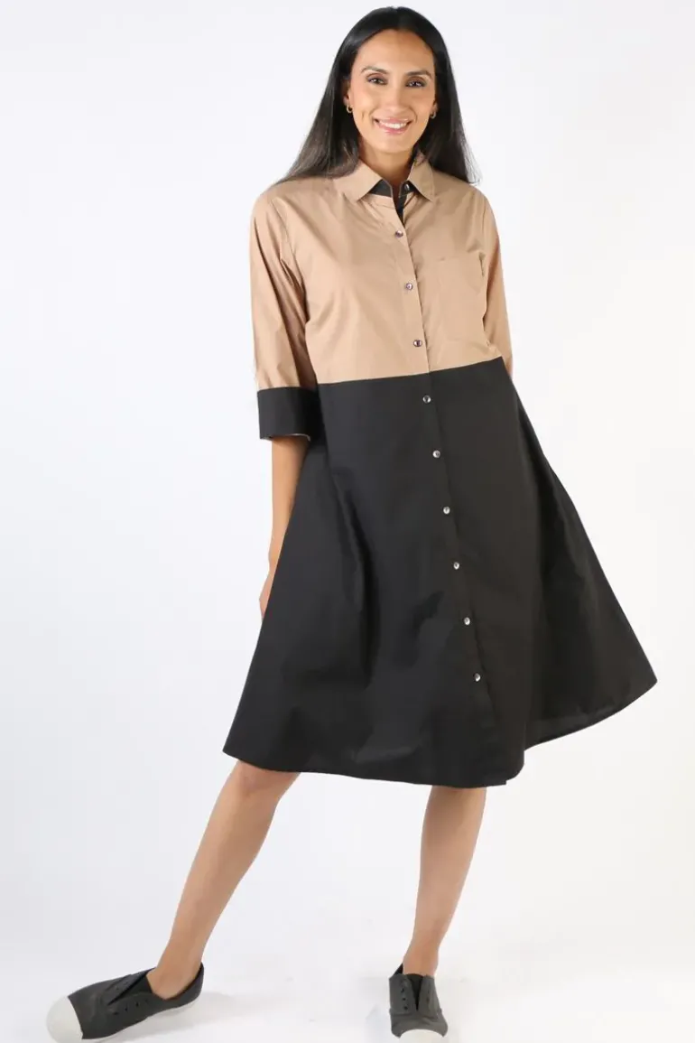 Bagruu Harvey Two Tone Dress In Black