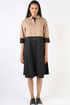 Bagruu Harvey Two Tone Dress In Black