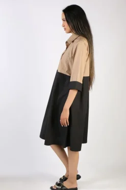Bagruu Harvey Two Tone Dress In Black