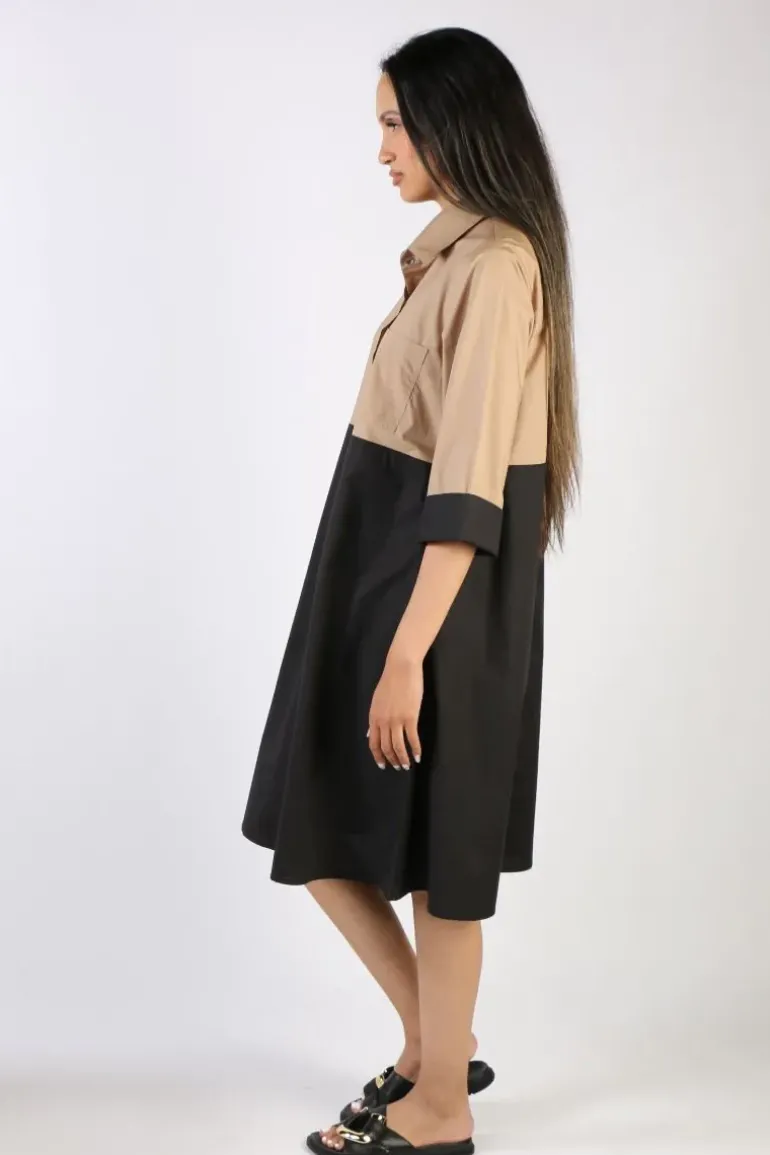 Bagruu Harvey Two Tone Dress In Black