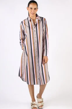 Bagruu Jerry Dress In Bold Stripe