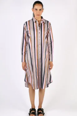 Bagruu Jerry Dress In Bold Stripe